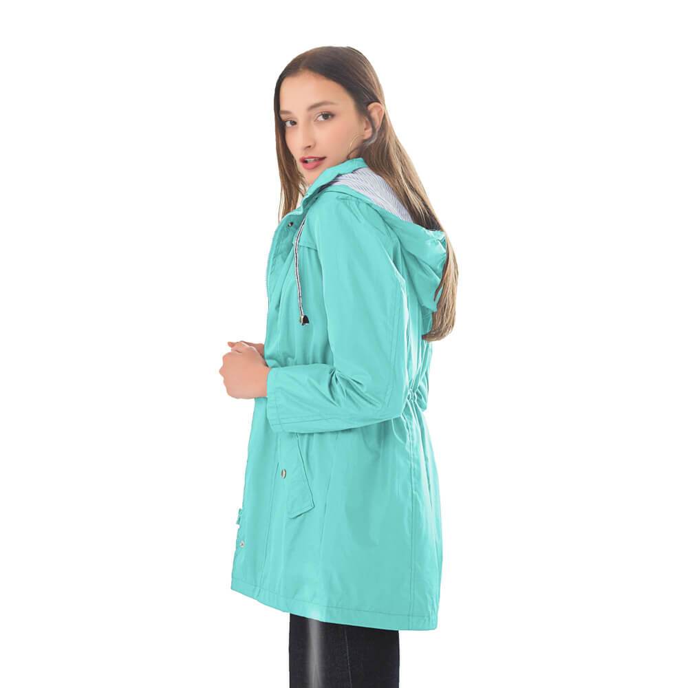 Plus Size Hooded Windbreaker Jacket