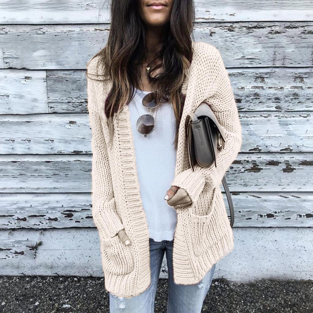 Oversized Cardigan Loose Textured Women Sweater