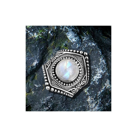 Vintage Carving Moonstone Ring