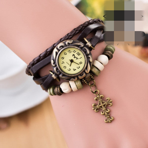 Retro Cross Multilayer Woven Watch