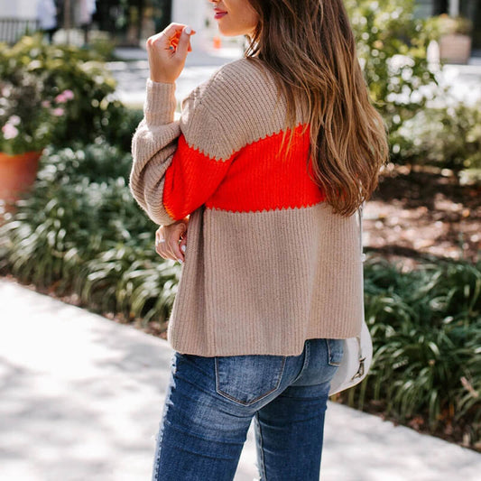 Turtleneck Patchwork Pullover Sweater