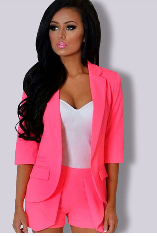 Candy Color 3/4 Sleeveless Short Blazer