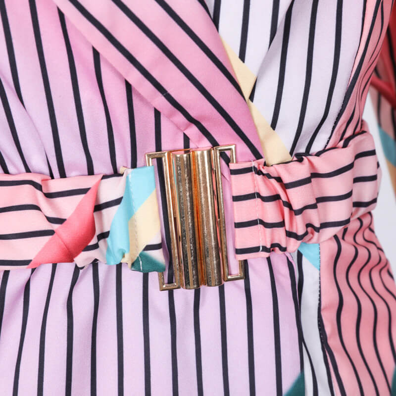 Multicolor Striped Blazer Dress