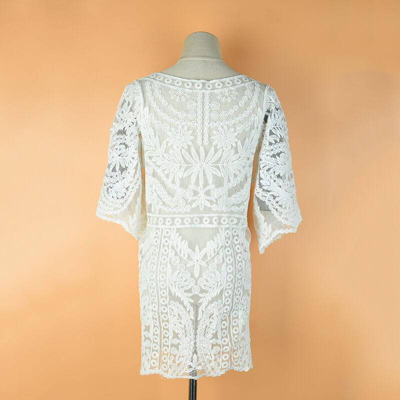 Half Sleeve Cover Up Lace Beach Dress