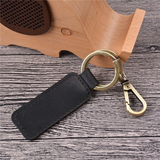 Retro Bronze Cowhide Key Chain