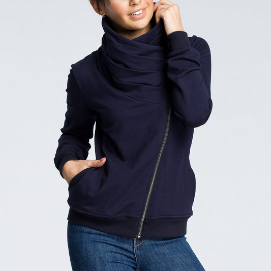 Zipper Up Scarf Hoodie