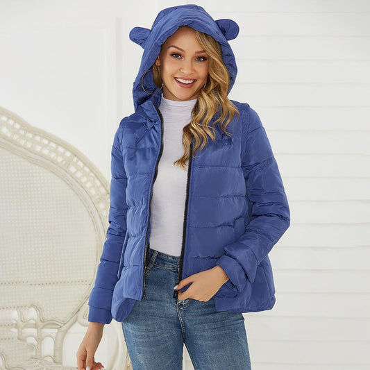 Hooded Mock Neck Puffer Jacket