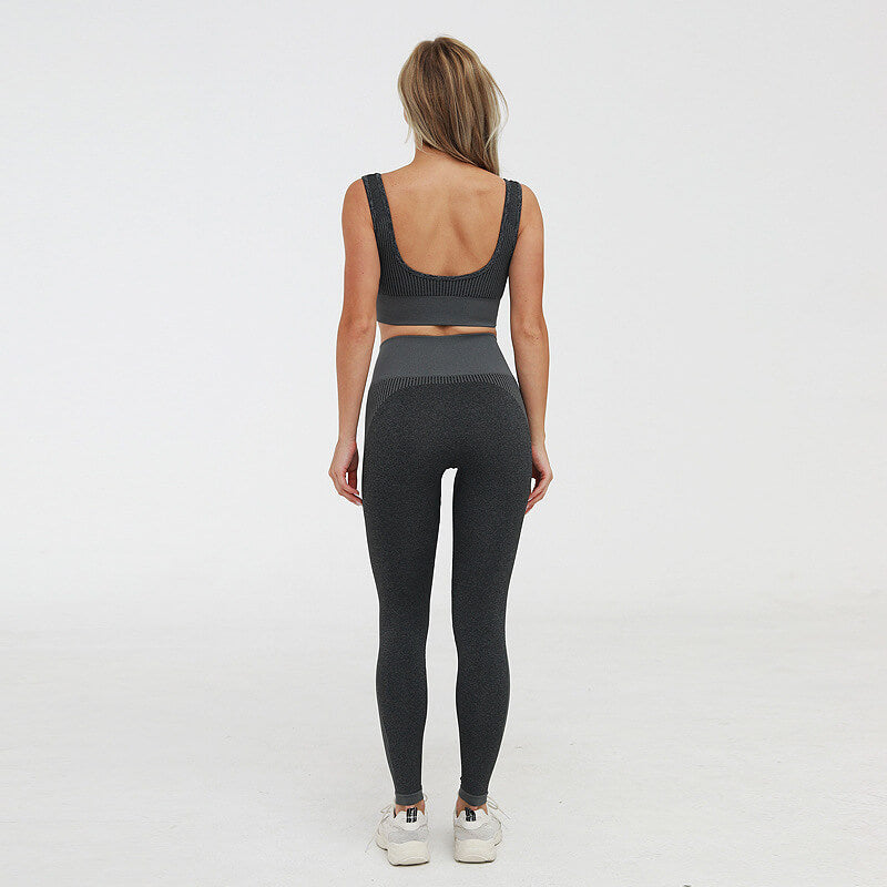 Plain Tank Top High Waist Bodycon Skinny Stretch Pant Sets