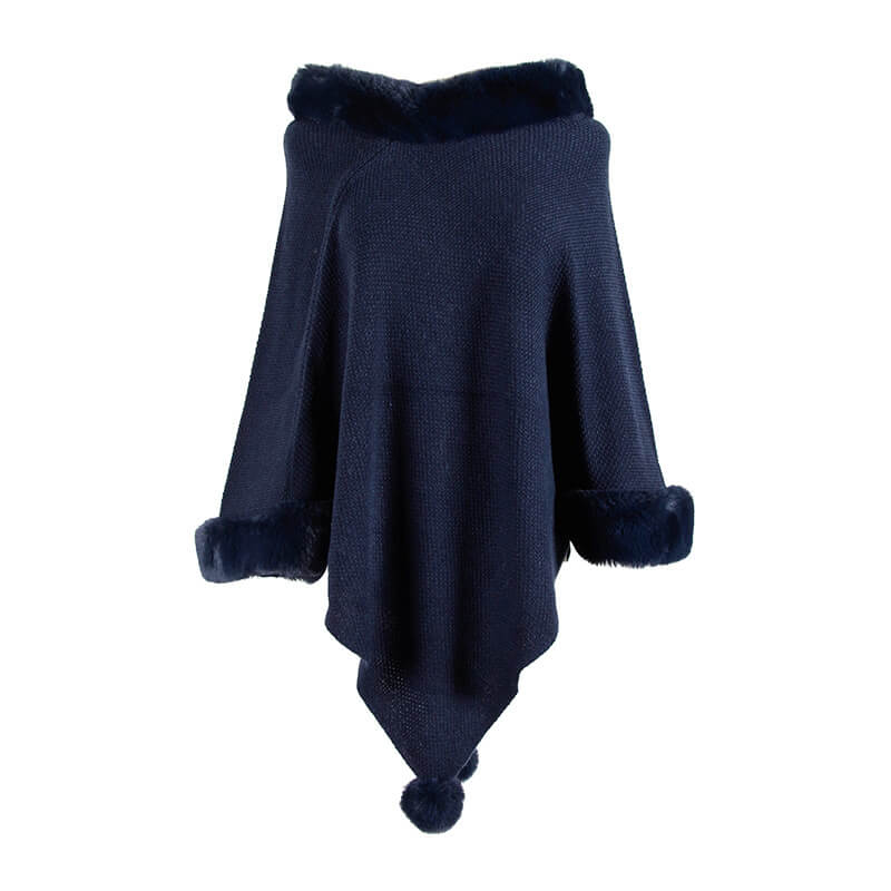 Poncho Pure Color Pullover Sweater 