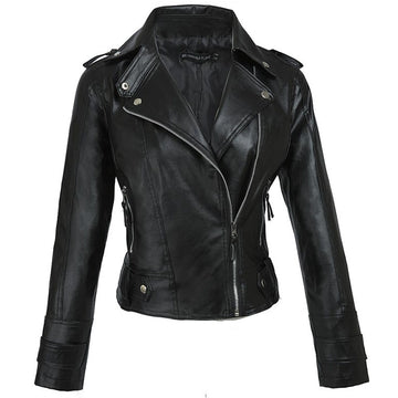 Faux Leather Black Moto Jacket