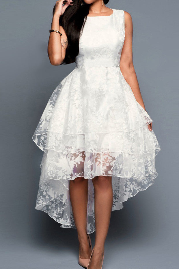 Western-Style Sleeveless Cotton Organza Vest Dresses