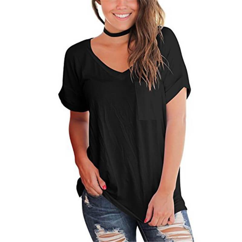 Polka Dots V-neck Loose T-shirt