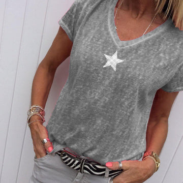 Star V-neck T-shirt