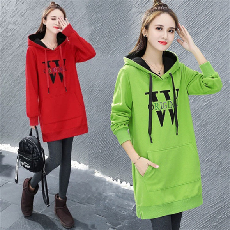 Winter Pullover Drawstring Letter Print Dress Hoodies