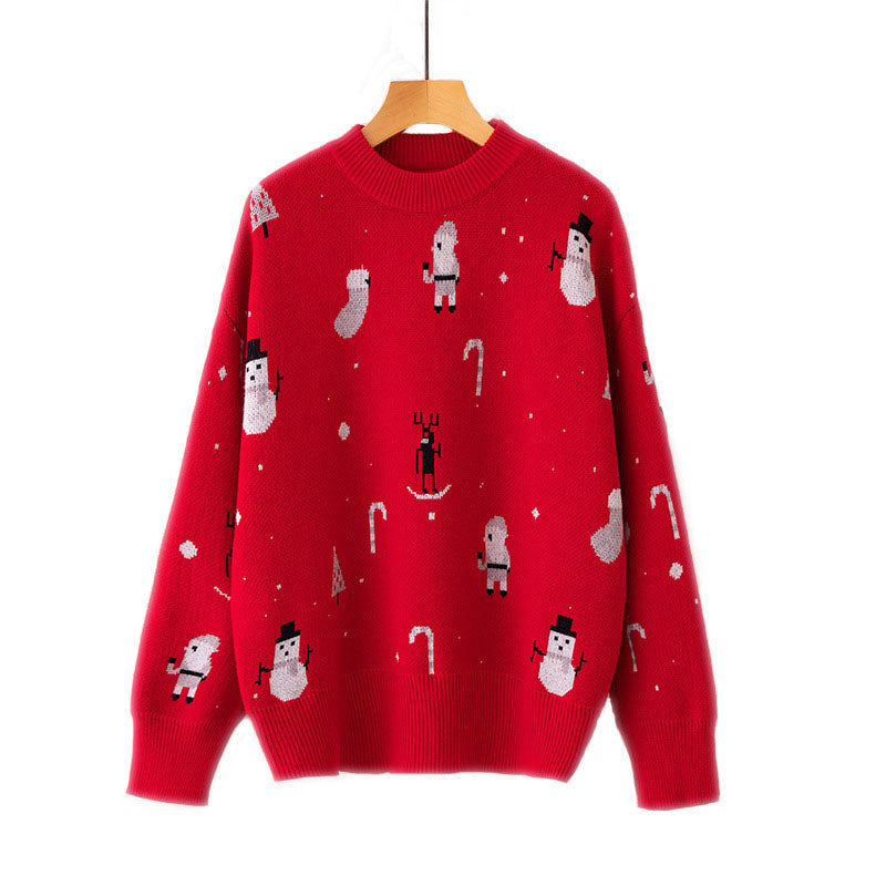 Crewneck Knit Christmas Pullover Sweater