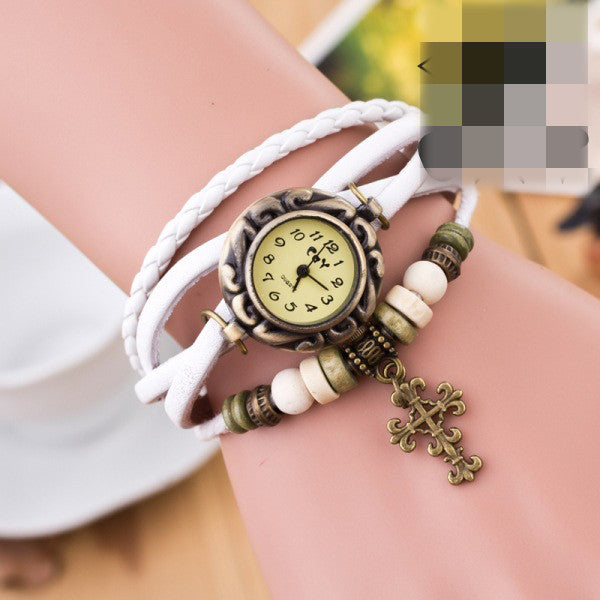 Retro Cross Multilayer Woven Watch