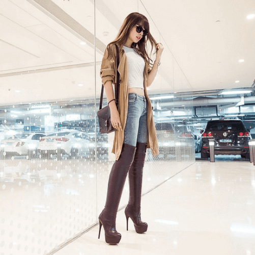 Over Knee High Heel Platform Boots