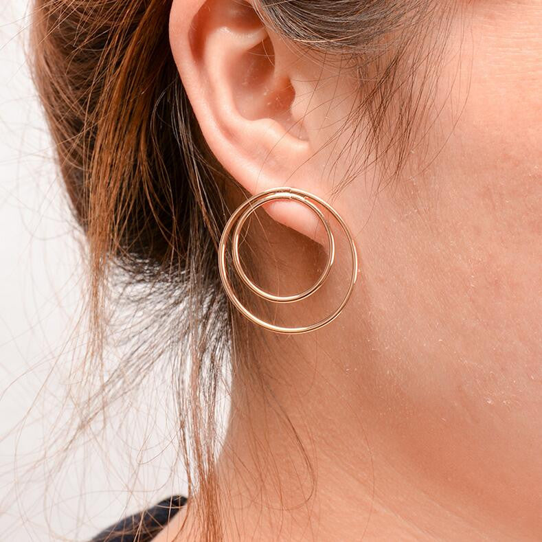 Personality Contracted Big Small Ring Earrings