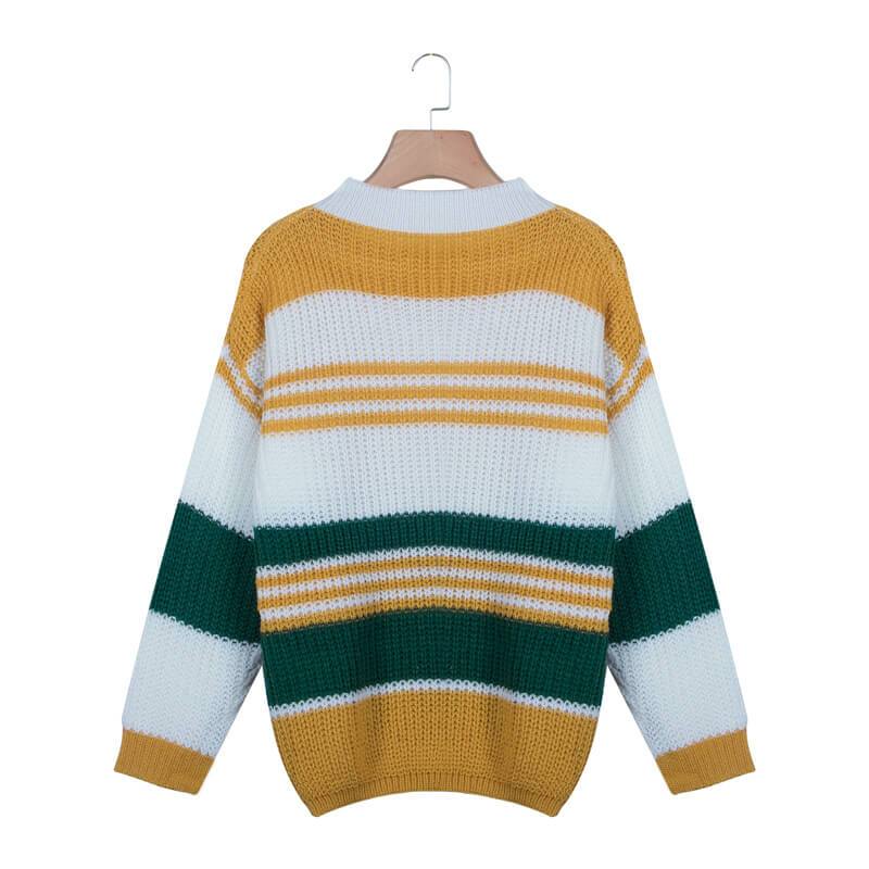 Crewneck Colorblock Striped Sweater