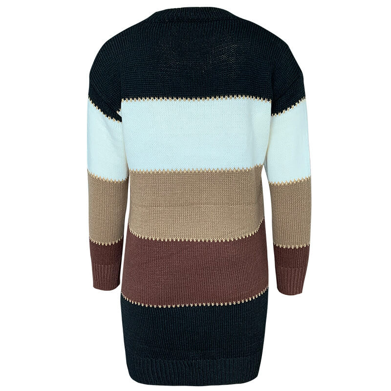 Knitted Colorblock Sweater Dress