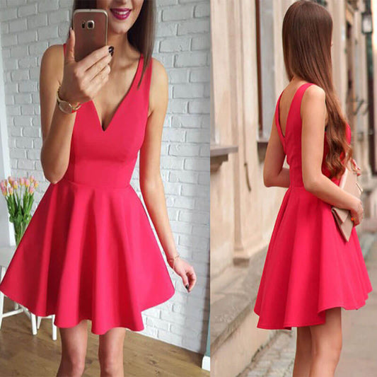 Sleeveless V Neck Sundress