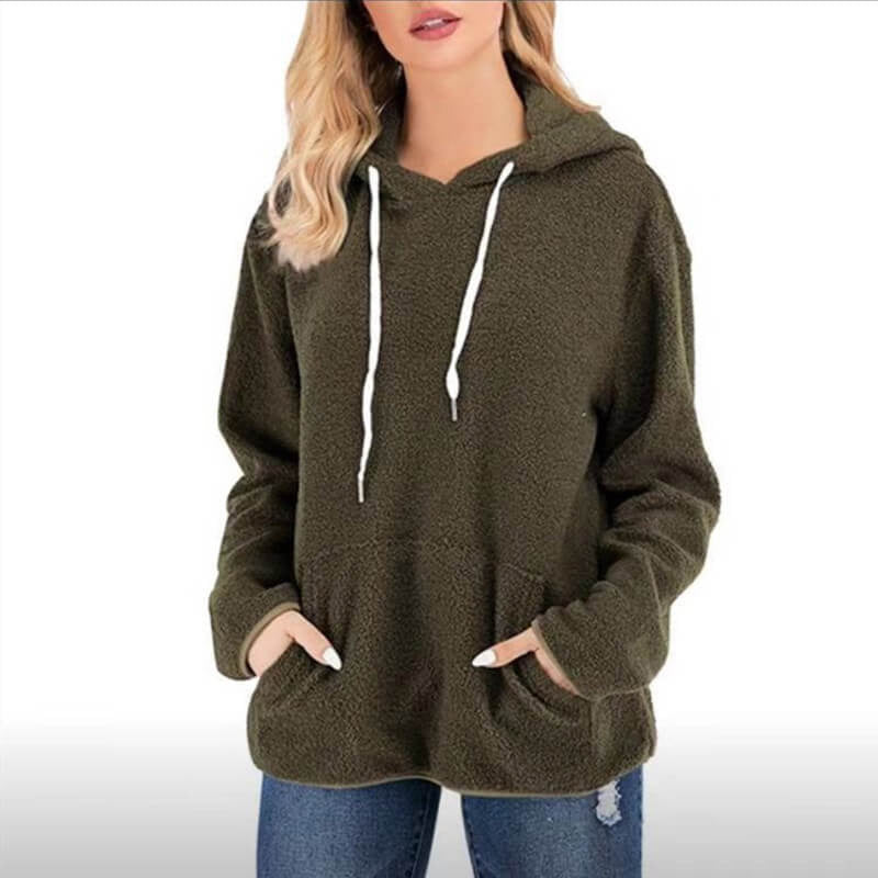 Pullover Drawstring Loose Teddy Hoodies