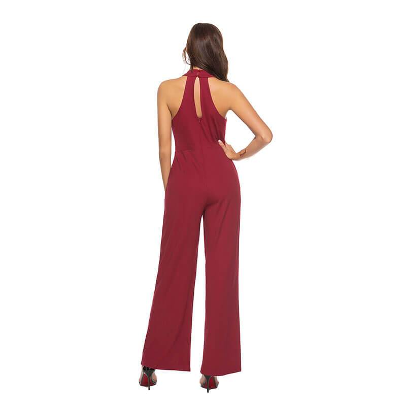 Slim Fit Sleeveless Halter Jumpsuit