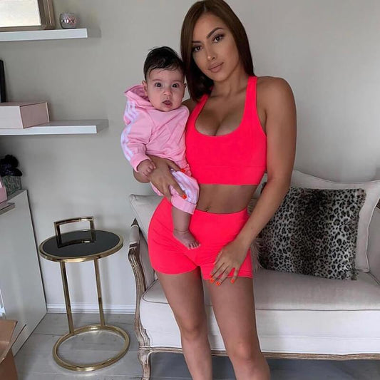 Sexy Candy Color Tank Top High Waist Bodycon Two Pieces Set