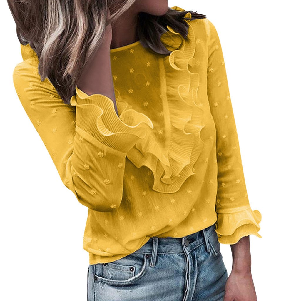 Lotus Leaf Button Blouse