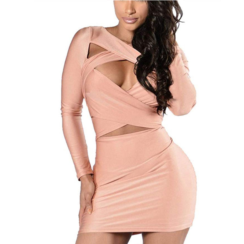 Sexy Cutout Fleabag Bodycon Long Sleeve Dress