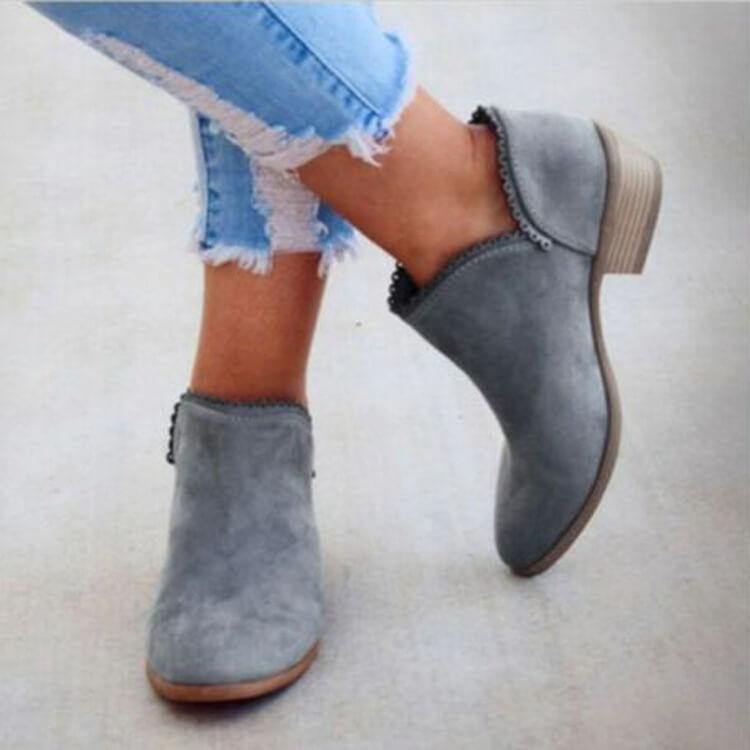 Low Chunky Heel Slip-On Booties