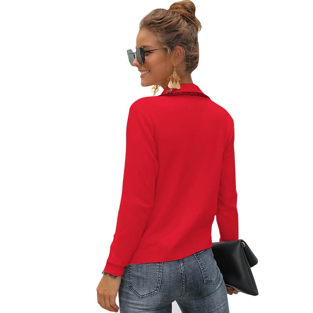 Crewneck Bow Petite Knit Sweater