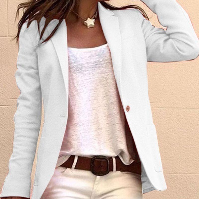 Plus Size Lapel One Button Blazer