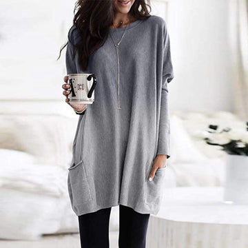 Patchwork Long Loose Scoop T-shirt