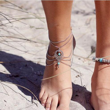 National Style Hollow Out Droplets Anklet