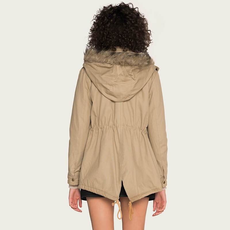 Solid Hollister Drawstring Parka Coat