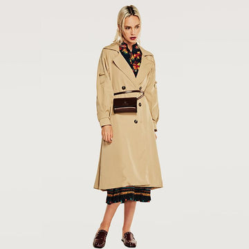 Tie Waist Double Breasted Trench Coat