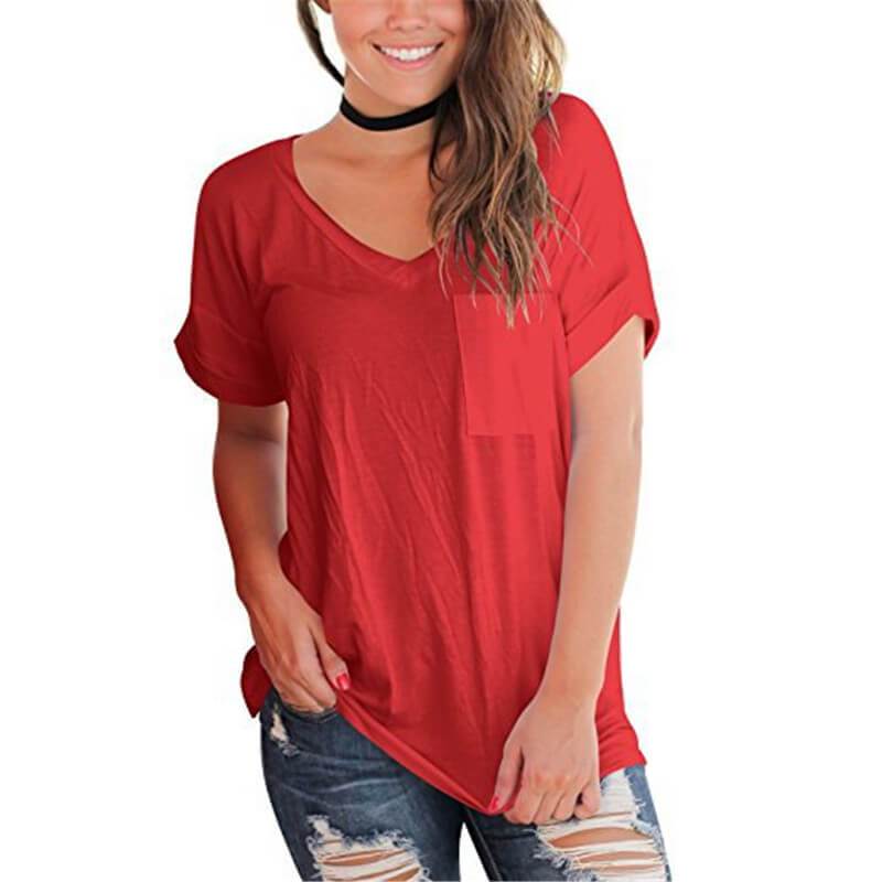 Polka Dots V-neck Loose T-shirt