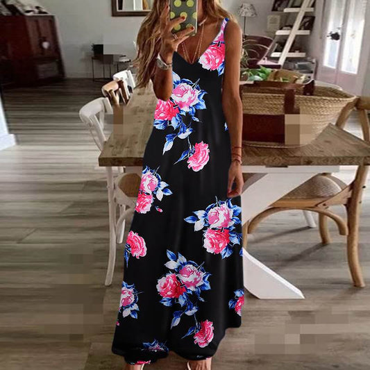 Floral Sleeveless A Line Dress