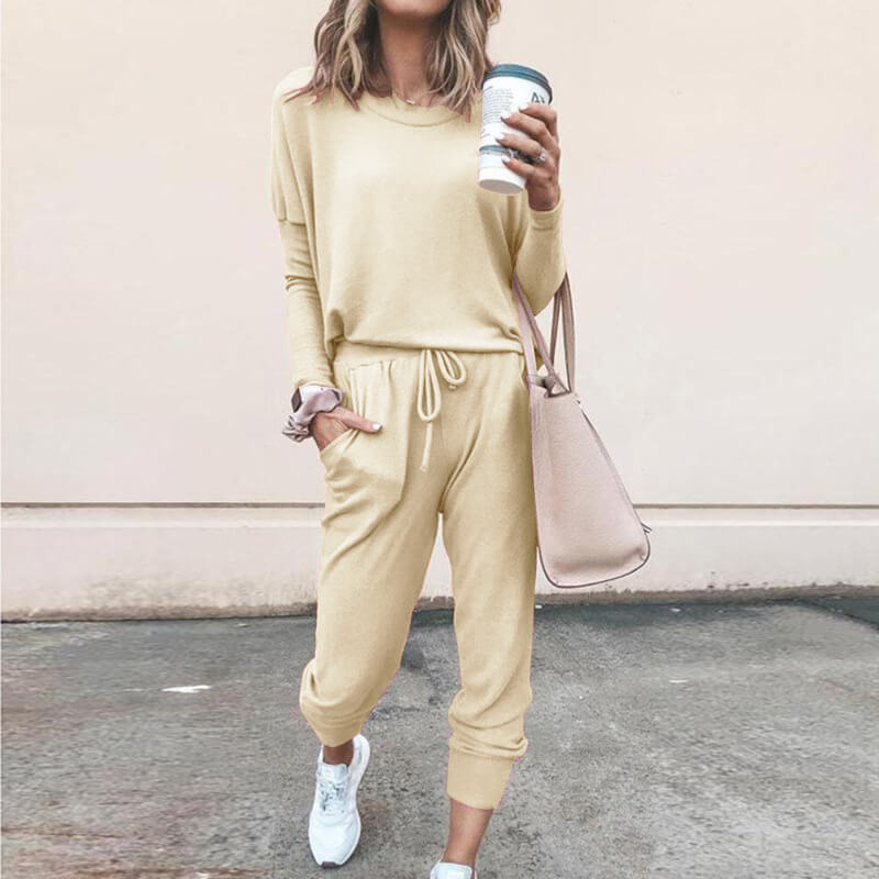 Long Sleeves Blouse Long Loose Pants Set