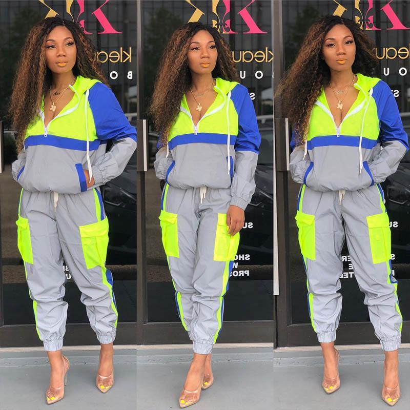 Ins Colorblock Patchwork Two Pieces Set