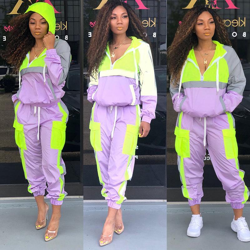 Ins Colorblock Patchwork Two Pieces Set