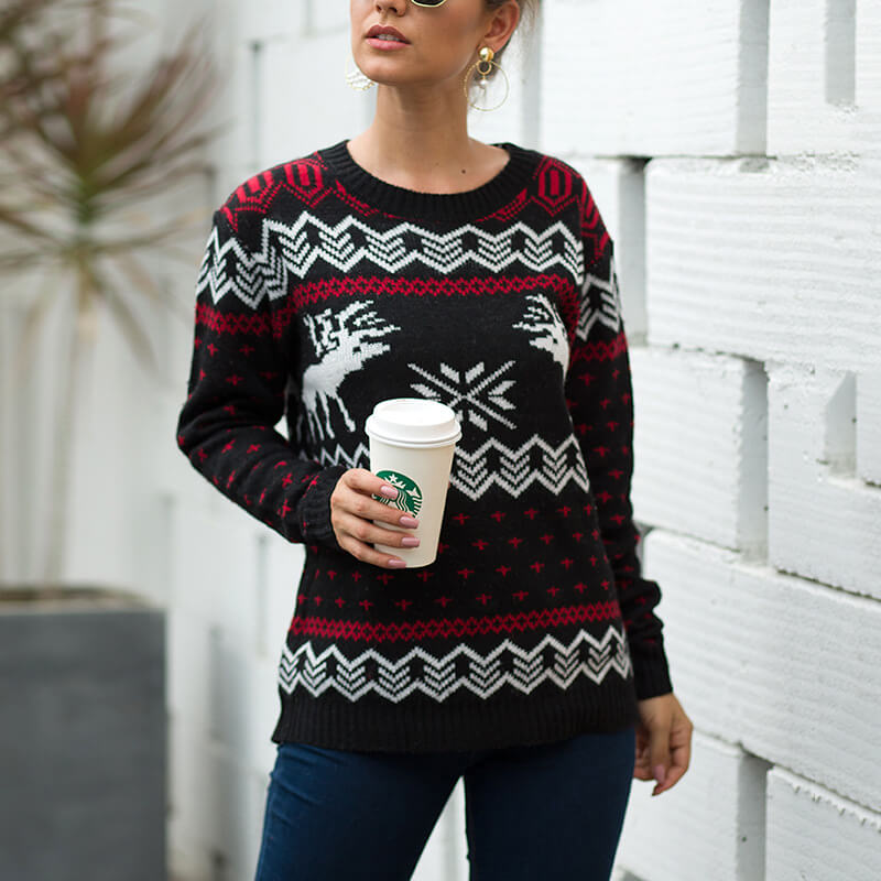 Christmas Snow Mock Neck Sweater