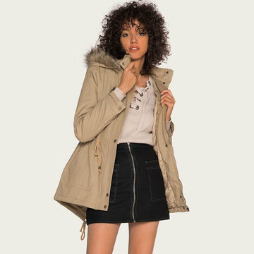 Solid Hollister Drawstring Parka Coat