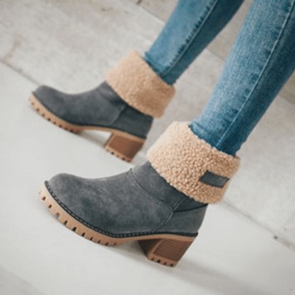 Platform High Chunky Heel Suede Calf Boots