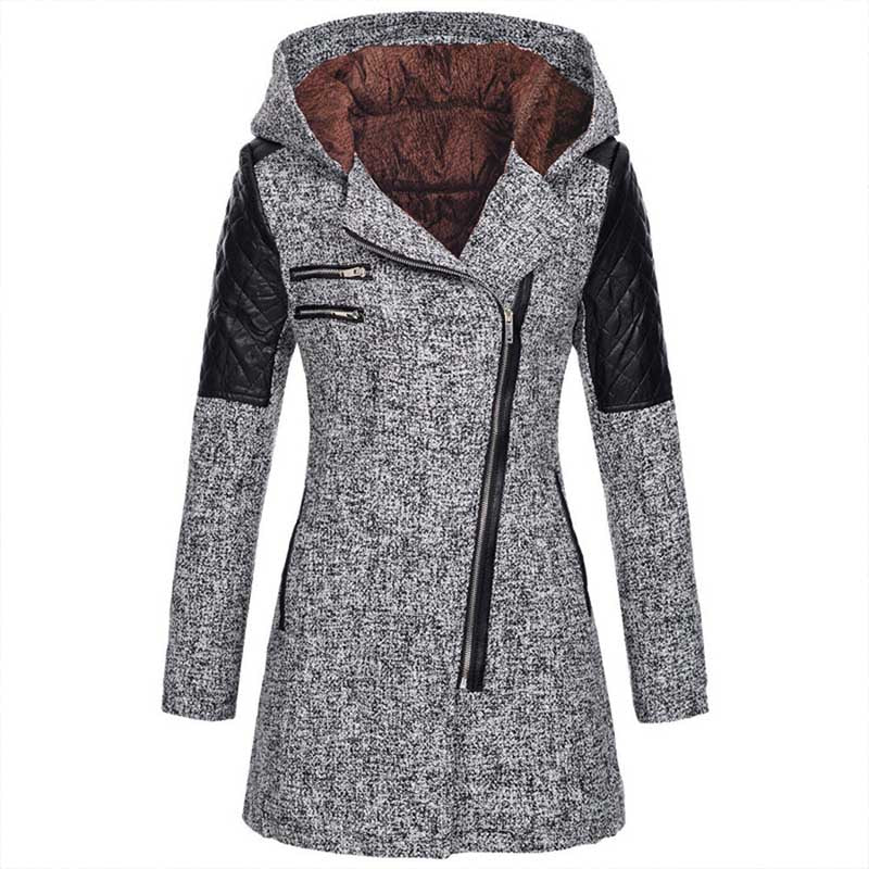 Plus Size Hooded Padded Coat