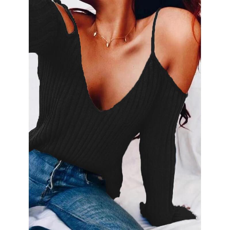 Spaghetti Straps Loose Long Sleeves T-shirt