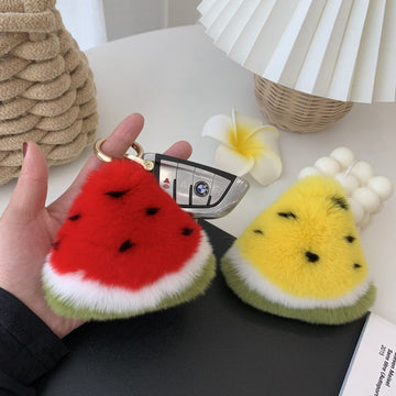 Cute Small Watermelon Sheepwool of Hare Keychain Accessory