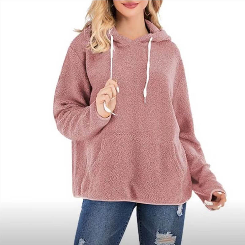 Pullover Drawstring Loose Teddy Hoodies