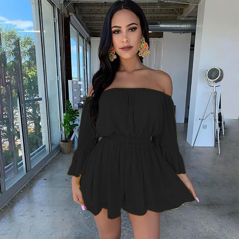 Off Shoulder Strapless High Waist Beach Rompers